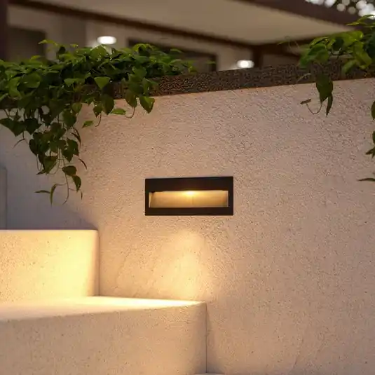 Akció Lucande LED beépíthető fali lámpa Loya, 23 x 8 cm, szürke, IP54