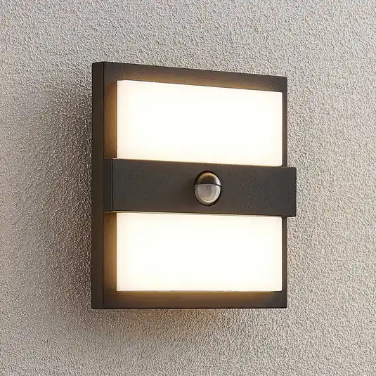 Lucande LED kültéri fali lámpa Gylfi, 20 cm, fekete, szenzoros, szenzoros Bestseller