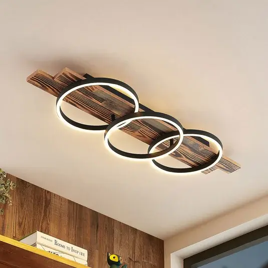 Vedd meg online Lindby LED mennyezeti lámpa Sentoa, fa, 100 cm hosszú, 3,000 K