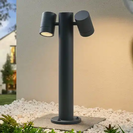 Lucande Maloney állólámpa, 50 cm, antracit, IP54 Biztonságos fizetés