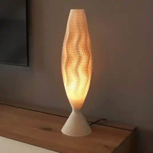Legkelendőbb Koral asztali lámpa organikus anyagból, vászonból, 65 cm