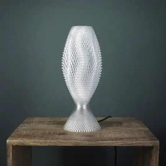 Biztonságos fizetés Koral asztali lámpa bioanyagból, kristálytiszta 33 cm