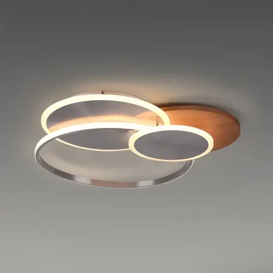 Legkelendőbb Paul Neuhaus LED mennyezeti lámpa Palma, fa, CCT, 65cm, fényerőszabályzóval