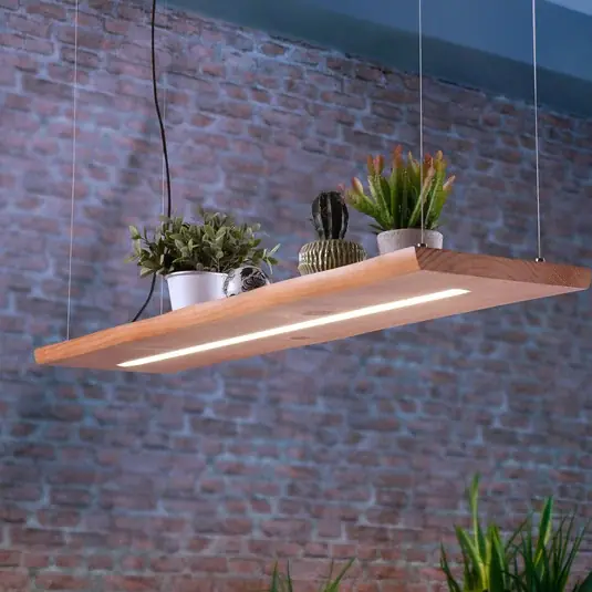 Utolsó esély Paul Neuhaus LED-es függőlámpa Palma, fa, CCT, fényerőszabályzó, 120cm