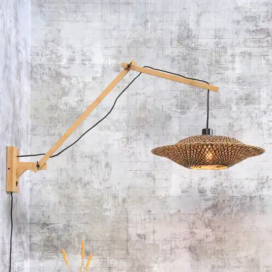 Azonnali szállítás GOOD & MOJO Bali fali lámpa, 2 karos, natúr, 60x15cm