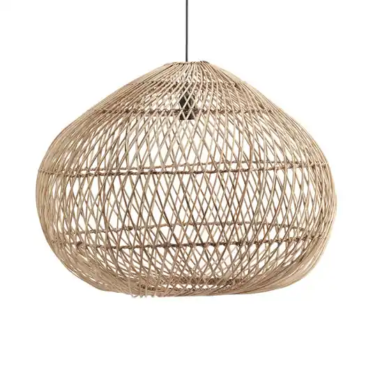 Szezonális akció PR Home Karen függő lámpa rattan árnyék Ø 70 cm