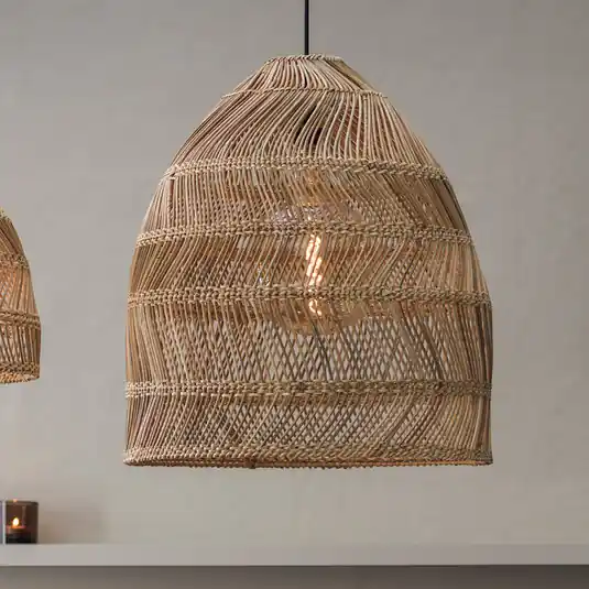 Nézd meg most PR Home Maja kültéri függesztett lámpa, rattan, Ø 45 cm, dugasz, IP44