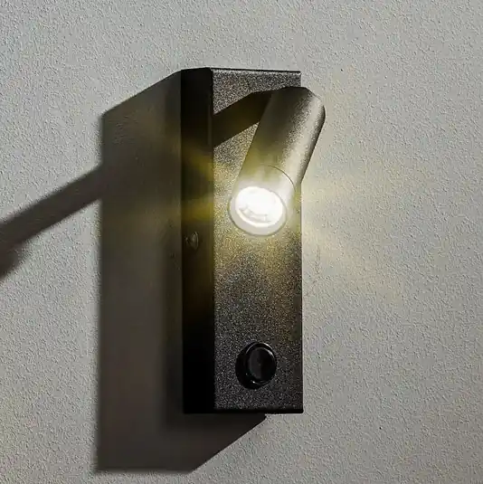 LED fali világítás Enzo sarok, kapcsolóval, fekete Outlet