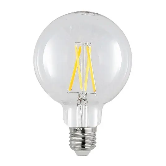 Újdonság G95 E27 LED izzó, 8 W, 2700 K, izzószálas, teljesen dimmelhető