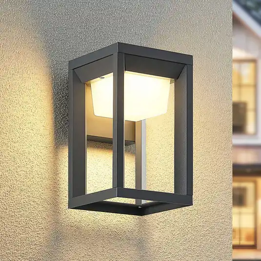 Prios LED kültéri fali lámpa Gamion, antracit, fém, IP54 Outlet