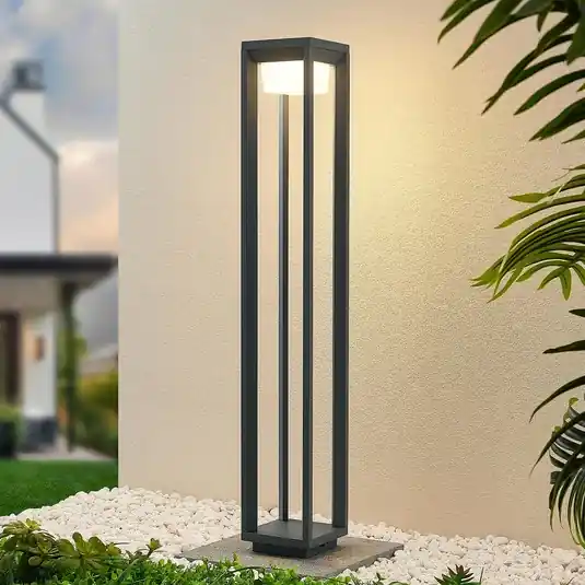 Kiárusítás Prios LED-es útvilágító lámpa Gamion, 90 cm, antracit, fém, IP54