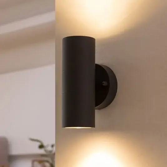 Akció Prios kültéri fali lámpa Tulimar, 2-lámpás, antracit, fém
