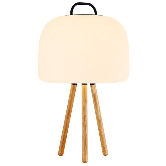 Akció LED asztali lámpa Kettle Tripod fa, ernyő 36cm