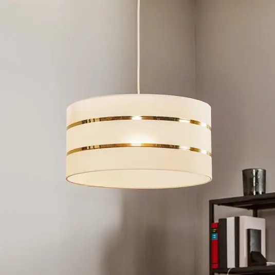 Exkluzív ajánlat Helen függő világítás textil árnyék fehér-arany Ø 40 cm