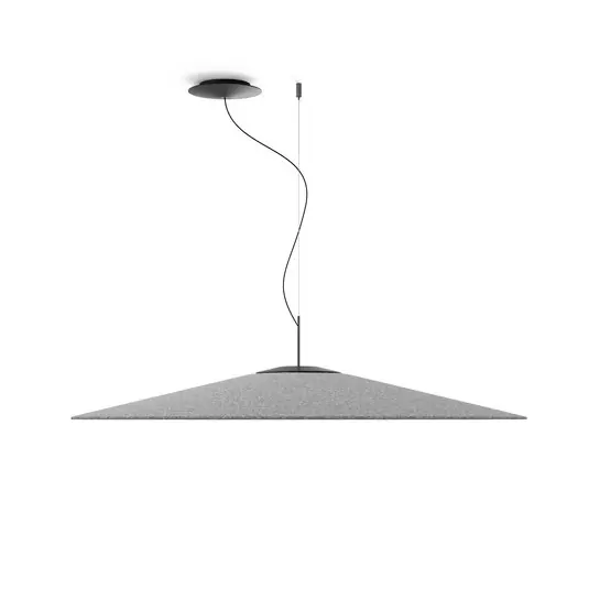 Korlátozott ajánlat Luceplan Koinè LED-es függőlámpa filc 927 Ø110cm szürke
