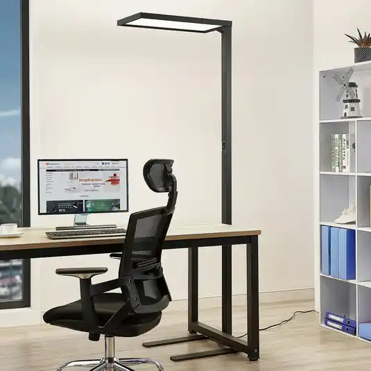 Arcchio Nelus LED irodai állólámpa, fekete, érzékelős, dimmelhető Népszerű