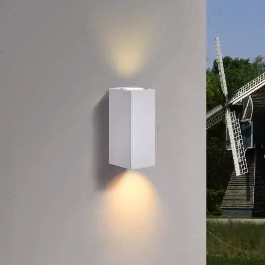 Prios kültéri fali lámpa Tetje, fehér, szögletes, 16 cm-es, szögletes Biztonságos vásárlás