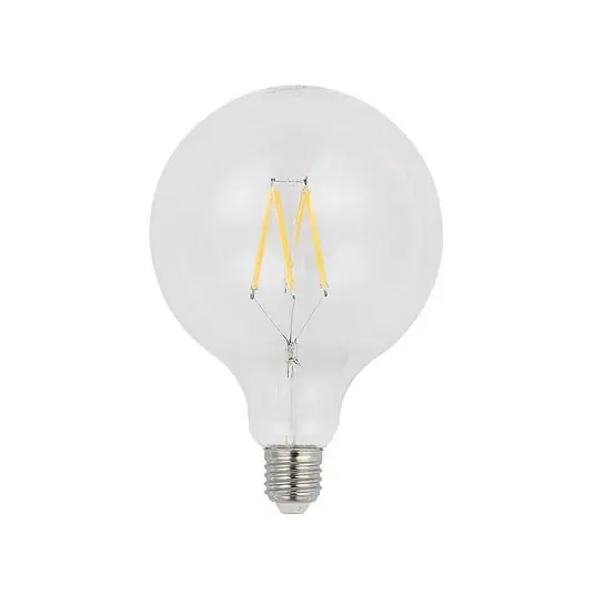 Népszerű G125 E27 LED izzó, 8 W, 2700 K, átlátszó izzószál, dimmelhető