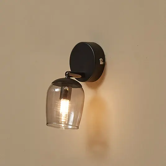 Népszerű Lindby Spot Katjana, 1-lámpás, 16,9 cm magas, füstölt üveg