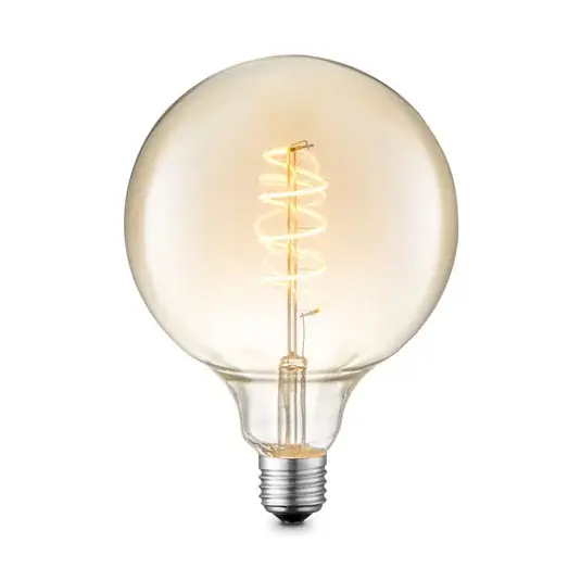 Biztonságos fizetés Lucande LED izzó E27 G125 4W 2700K dimmelhető borostyánszínű