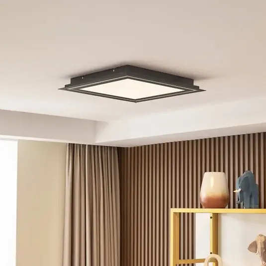 Biztonságos vásárlás Lucande LED mennyezeti lámpa Leicy, fekete, 44 cm, RGB, CCT