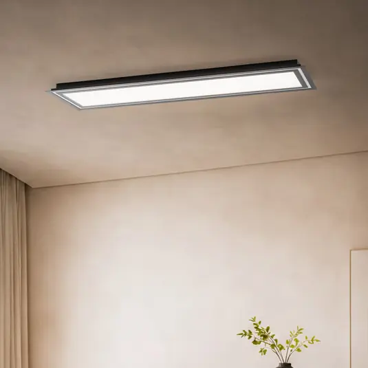 Szuper ajánlat Lucande LED mennyezeti lámpa Leicy, fekete, 124 cm, RGB, CCT