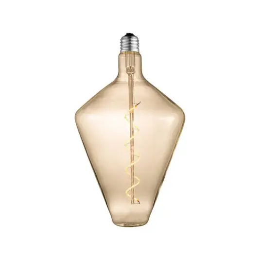 Biztonságos fizetés Lucande LED izzó, E27, Ø15cm, 4W, 2700K, borostyánszínű