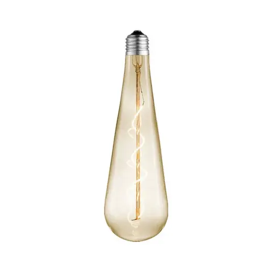 Lucande LED csepp alakú lámpa, E27, 4 W, borostyánszínű, Ø 9 cm, 2700 K Azonnali szállítás