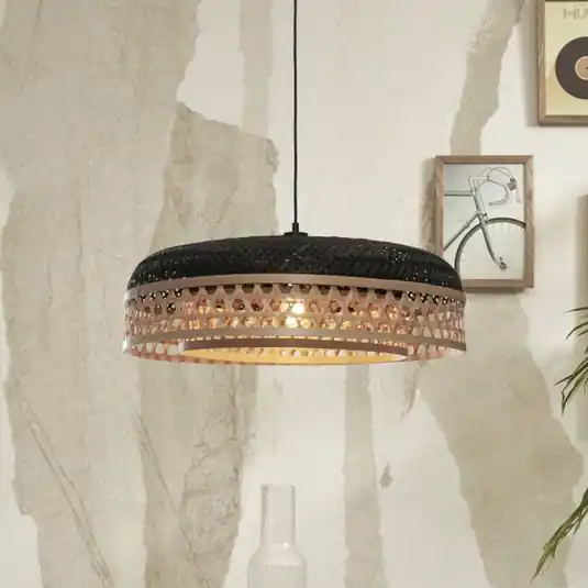 Kihagyhatatlan ajánlat GOOD & MOJO Ubud lógó világítás Ø60cm natúr/fekete