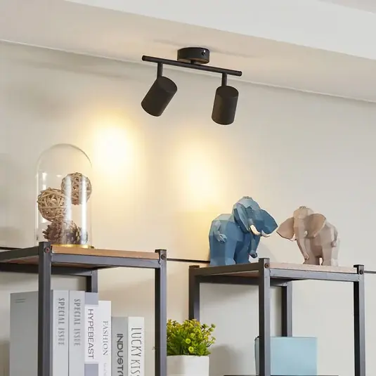 Lindby mennyezeti spotlámpa Jorell, fekete, 31 cm, 2-lámpás, GU10 Vásárlói kedvenc