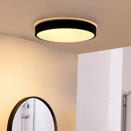 Vedd meg most Lindby LED mennyezeti lámpa Medon, Ø 38 cm, fekete, IP44, fém