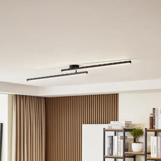 Rendeld meg most Lindby Aurendor LED mennyezeti lámpa, 135 cm, fekete, fém