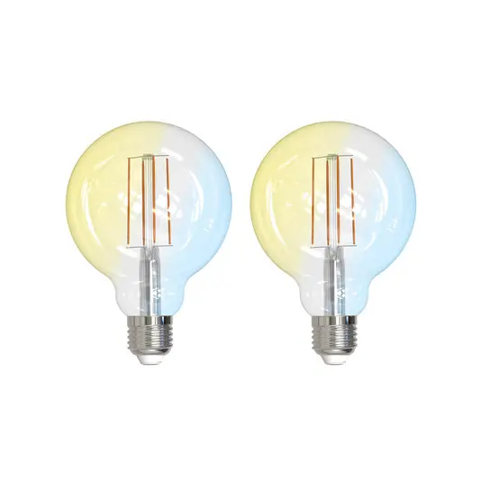 Árcsökkenés LUUMR Smart LED E27 G95 7W ZigBee Tuya Philips Hue 2 darabos készlet