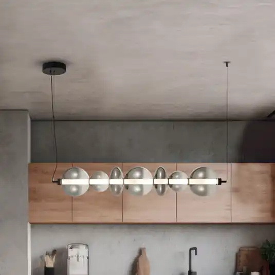 LED lógó világítás Daphne, üveg szürke-átlátszó, hossz 118 cm Alacsony ár