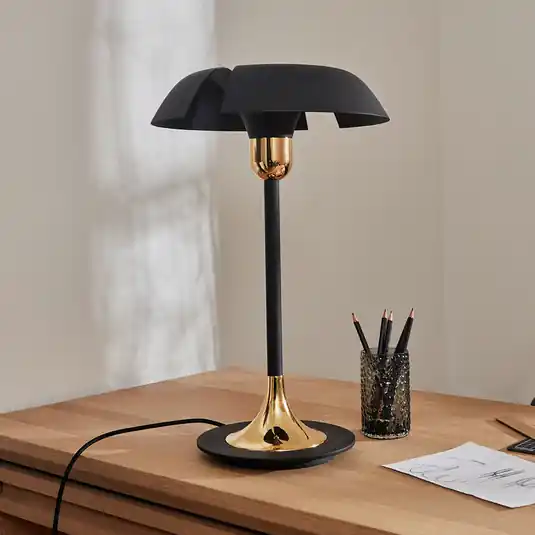 AYTM Cycnus asztali világítás, fekete, vas, magasság 48 cm, E27 Újdonság
