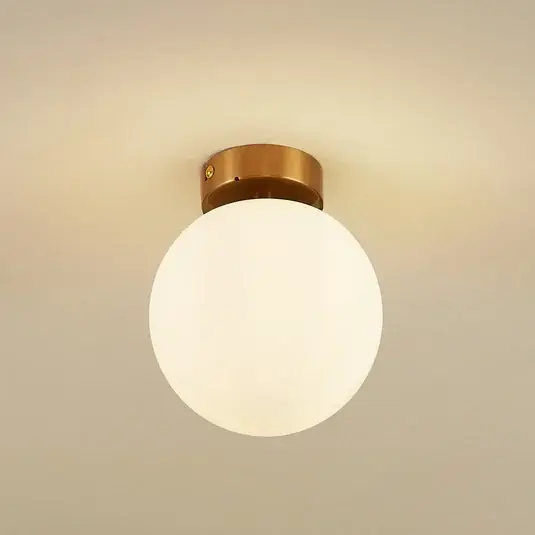 Lucande mennyezeti lámpa Bidolo, sárgaréz színű, üveg, 15 cm, IP44 Outlet