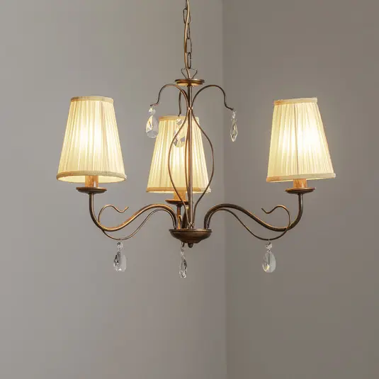 Alacsony ár Delia csillár, bronz színű, 3-lámpás, Ø 60 cm