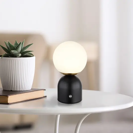 Julsy LED-es újratölthető asztali lámpa, fekete, magasság 21 cm, fém, CCT Expressz kézbesítés