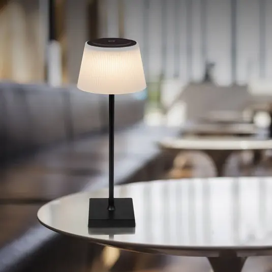 Csak ma Gregoir LED-es újratölthető asztali lámpa, matt fekete, magasság 38 cm, CCT