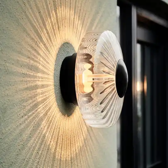Szezonális akció LED kültéri fali világítás New Wave Optic, üveg, Ø 26 cm, IP65