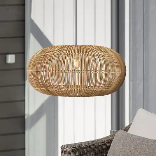 Végkiárusítás PR Home Zuri kültéri függőlámpa, Ø 51 cm, rattan, dugó