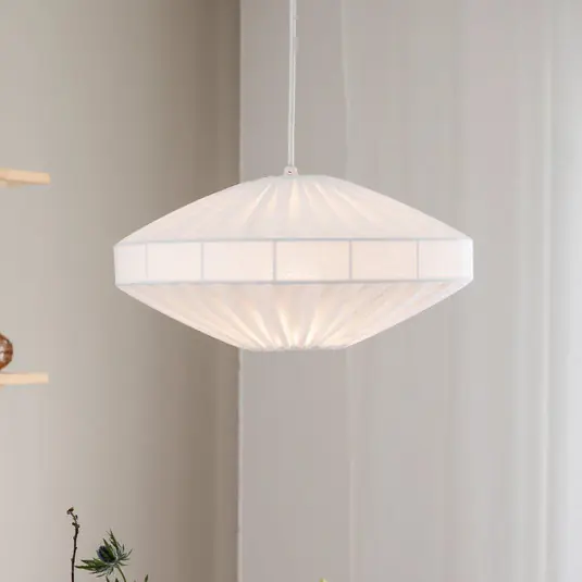 PR Home Edith függőlámpa, Ø 38 cm, pamut, fehér Olcsóbb