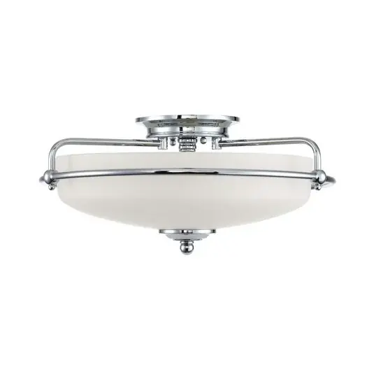 Legnépszerűbb Griffin F mennyezeti lámpa, Ø 42 cm, opálüveg lámpabúra, króm