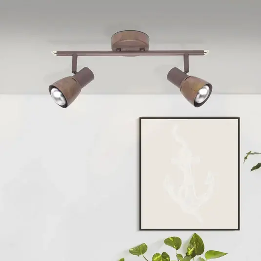 Lava mennyezeti spotlámpa, hossza 37 cm, antik réz, 2-lámpás, fém Legnépszerűbb