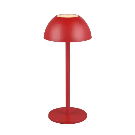 Legkelendőbb Ricardo LED-es, újratölthető asztali lámpa, piros, magasság 30 cm, műanyag