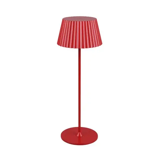 Suarez LED-es, újratölthető asztali lámpa, piros, magasság 39 cm, fém, Ne maradj le