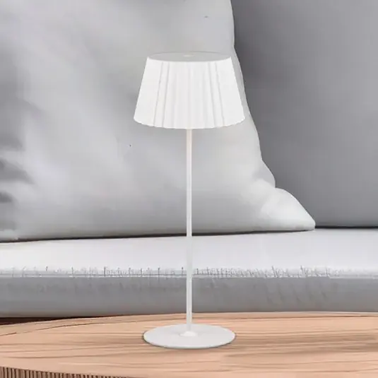 Biztonságos fizetés Suarez LED-es újratölthető asztali lámpa, fehér, magasság 39 cm, fém