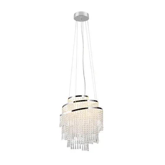 Azonnal elérhető Pomp LED-es függőlámpa, Ø 48 cm, króm, akril/fém, CCT