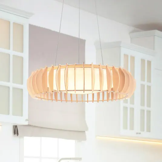 Monte LED-es függőlámpa, Ø 60 cm, világos fa, fa, CCT Vásárlói kedvenc