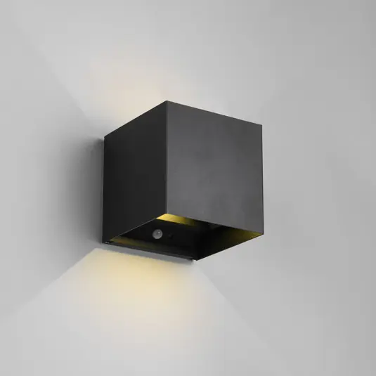 Árengedmény LED-es újratölthető kültéri fali lámpa Talent, fekete, szélesség 10 cm